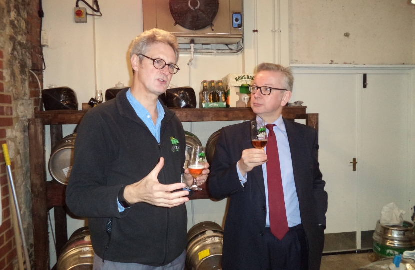 Michael tasting brews with Rupert