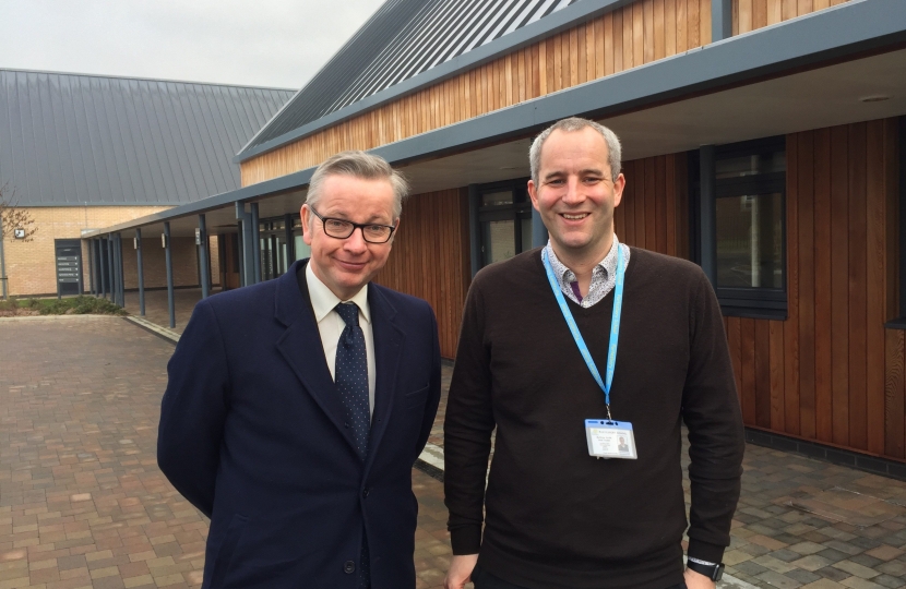 Michael Gove with Head Teacher, Matthew Sartin