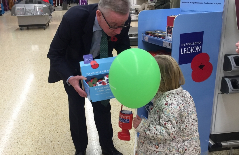 Michael Gove in Sainsburys Watchmoor Park