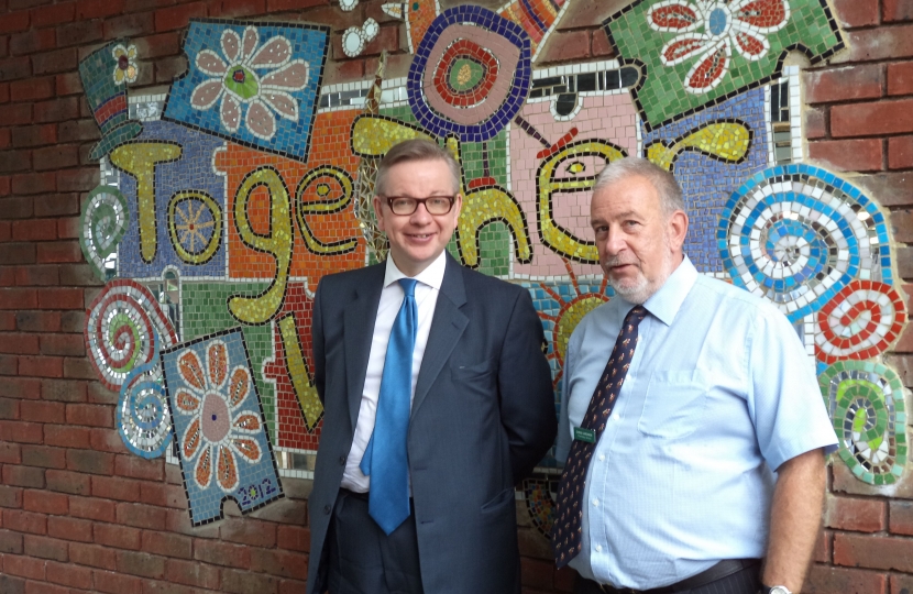 Michael with Mr Chris Gardiner, Headteacher of The Abbey