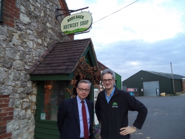 Michael and Rupert outside the Brewery Shop