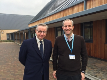 Michael Gove with Head Teacher, Matthew Sartin