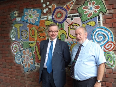 Michael with Mr Chris Gardiner, Headteacher of The Abbey